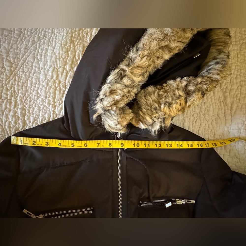 Mango Quilted Long Coat, Chocolate Brown, Size L - Picture 10 of 17
